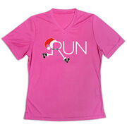Women's Short Sleeve Tech Tee - Let's Run For Christmas