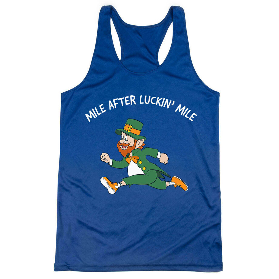 Women's Racerback Performance Tank Top - Mile After Luckin Mile