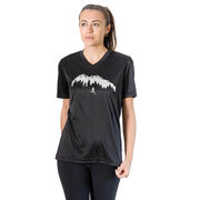 Women's Short Sleeve Tech Tee - Trail Runner in the Mountains