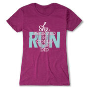 Women's Everyday Runners Tee She Believed She Could So She Did