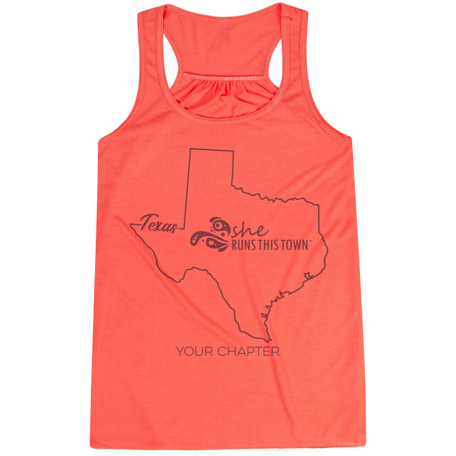 Flowy Racerback Tank Top - She Runs This Town Texas Runner