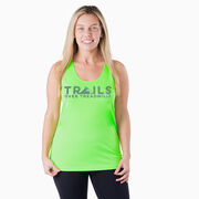 Women's Racerback Performance Tank Top - Trails Over Treadmills