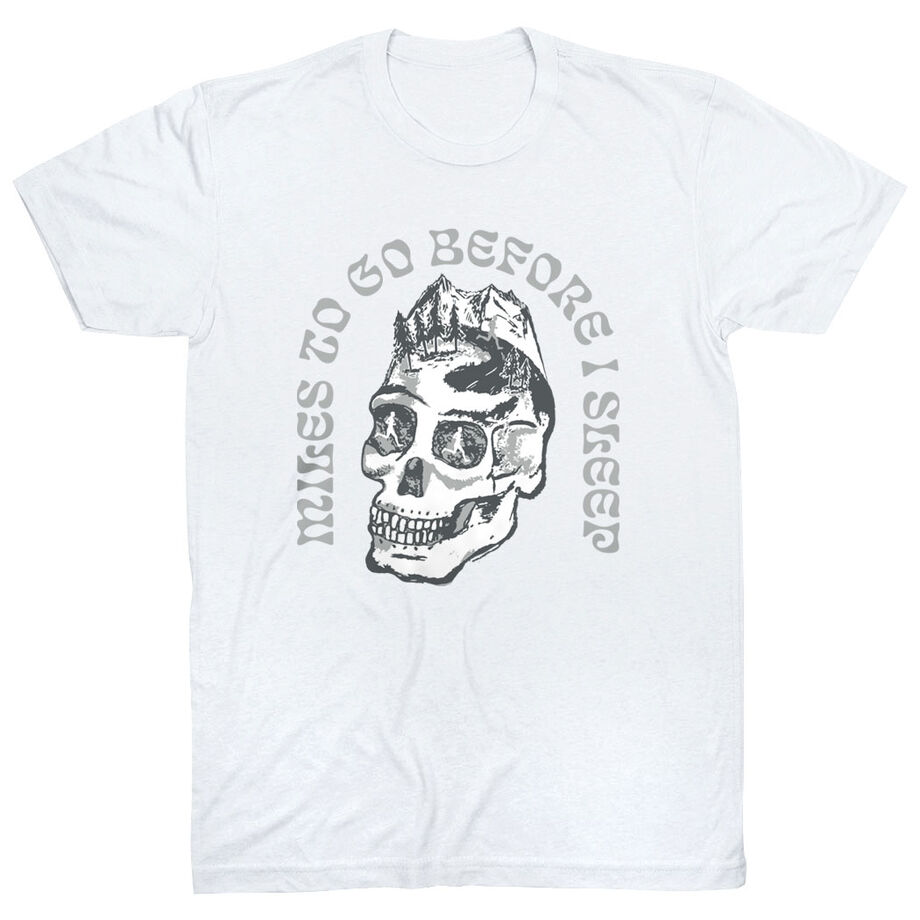 Running Short Sleeve T-Shirt - Miles To Go Before I Sleep - Skull