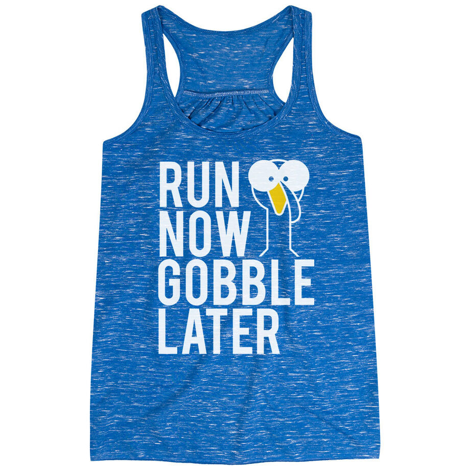 Flowy Racerback Tank Top - Run Now Gobble Later (Bold)