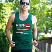 Men's Running Performance Tank Top - Run For The Red White and Blue