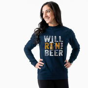 Running Raglan Crew Neck Pullover - Will Run For Beer
