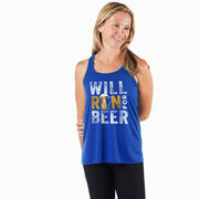 Flowy Racerback Tank Top - Will Run For Beer