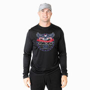 Men's Running Long Sleeve Performance Tee - We Run Free Because Of The Brave