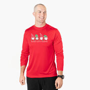 Men's Running Long Sleeve Performance Tee - Runnin' With My Gnomies&reg; - Christmas