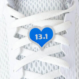 LaceBLING Shoelace Charm - 13.1 Half Marathon Blue Heart
