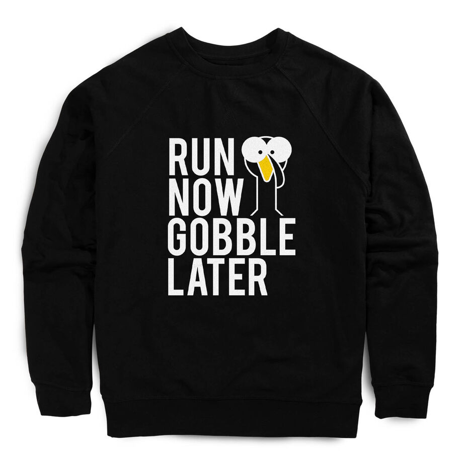 Running Raglan Crew Neck Pullover - Run Now Gobble Later (Bold)