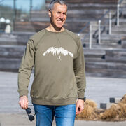 Running Raglan Crew Neck Pullover - Trail Runner in the Mountains