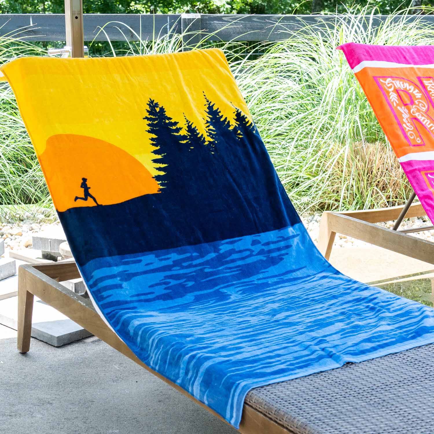 Running Seat Cover Towel Mountain Sunset