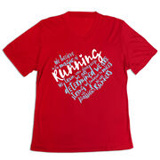 Women's Short Sleeve Tech Tee - Live Love Run Heart