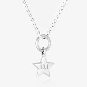 Sterling Silver 13.1 Star Half Marathon Necklace