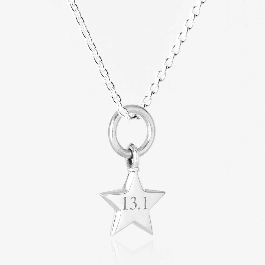 Sterling Silver 13.1 Star Half Marathon Necklace