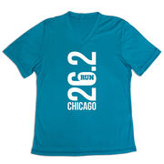 Women's Short Sleeve Tech Tee - Chicago 26.2 Vertical