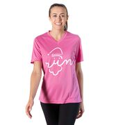 Women's Short Sleeve Tech Tee - Santa Run Face