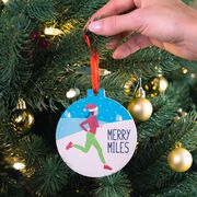 Running Round Ceramic Ornament - Merry Miles Female