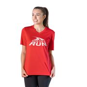 Women's Short Sleeve Tech Tee - Gone For a Run&reg; White Logo