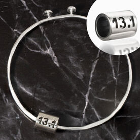 Sterling Silver Adjustable Bangle Bracelet - 13.1 Half Marathon