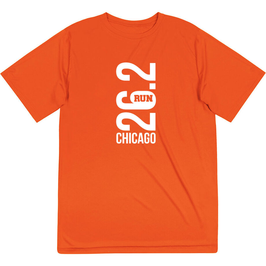 Men's Running Short Sleeve Tech Tee - Chicago 26.2 Vertical