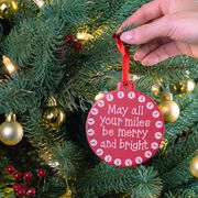 Running Round Ceramic Ornament - May All Your Miles Be Merry