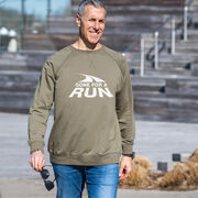 Running Raglan Crew Neck Pullover - Gone For a Run White Logo