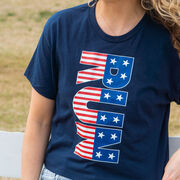 Running Short Sleeve Crop Tee - Patriotic Run