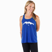 Flowy Racerback Tank Top - Trail Runner in the Mountains