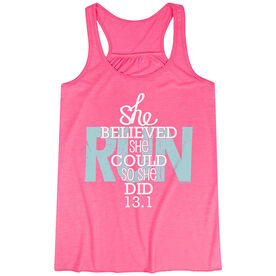 Flowy Racerback Tank Top - She Believed She Could So She Did 13.1