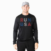 Men's Running Long Sleeve Performance Tee - Run USA