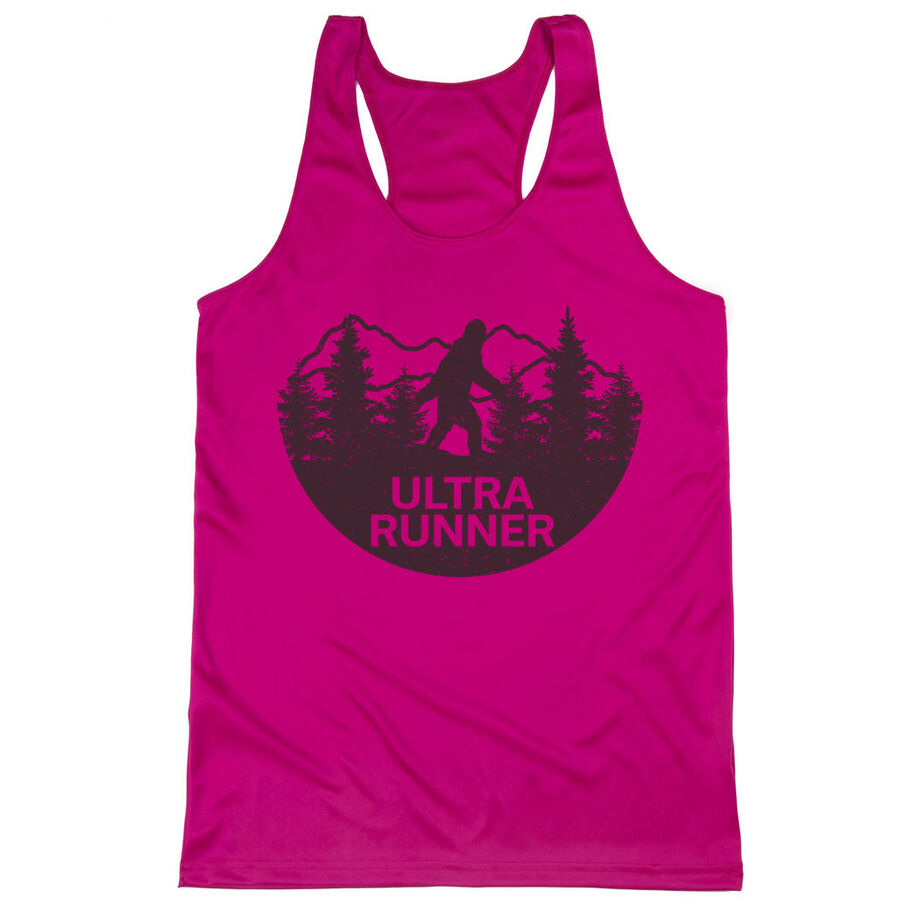 Women's Racerback Performance Tank Top - Ultra Runner Bigfoot