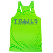 Women's Racerback Performance Tank Top - Trails Over Treadmills