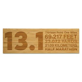 Running 12.5" X 4" Engraved Bamboo Removable Wall Tile - 13.1 Math Miles