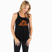 Flowy Racerback Tank Top - Gone For a Run&reg; Logo (Orange)