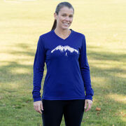 Women's Long Sleeve Tech Tee - Trail Runner in the Mountains