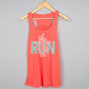 Flowy Racerback Tank Top - She Believed She Could So She Did