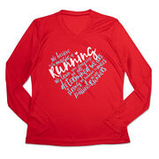 Women's Long Sleeve Tech Tee - Live Love Run Heart