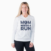 Women's Long Sleeve Tech Tee - Mom Needs A Run