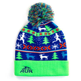 Running Knit Hat - Christmas Sweater (Neon)