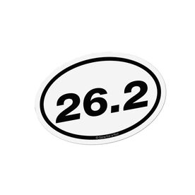 26.2 Marathon White Mini Car Magnet - Fun Size