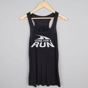 Flowy Racerback Tank Top - Gone For a Run&reg; White Logo