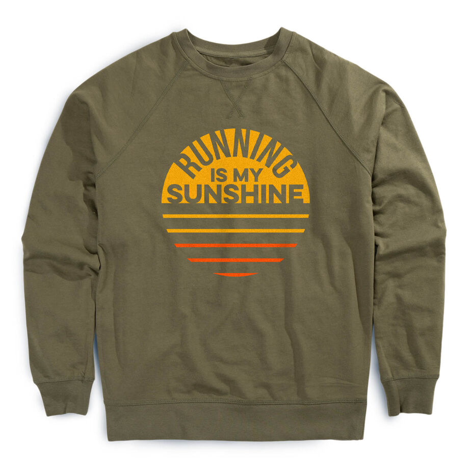 Running Raglan Crew Neck Pullover - Running is My Sunshine