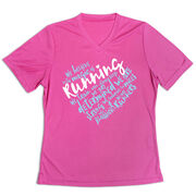 Women's Short Sleeve Tech Tee - Live Love Run Heart