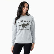 Running Raglan Crew Neck Pullover - Run Club Lone Wolf