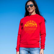 Running Raglan Crew Neck Pullover - Running is My Sunshine