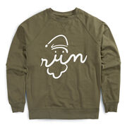 Running Raglan Crew Neck Pullover - Santa Run Face