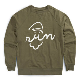 Running Raglan Crew Neck Pullover - Santa Run Face