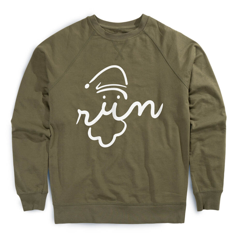 Running Raglan Crew Neck Pullover - Santa Run Face